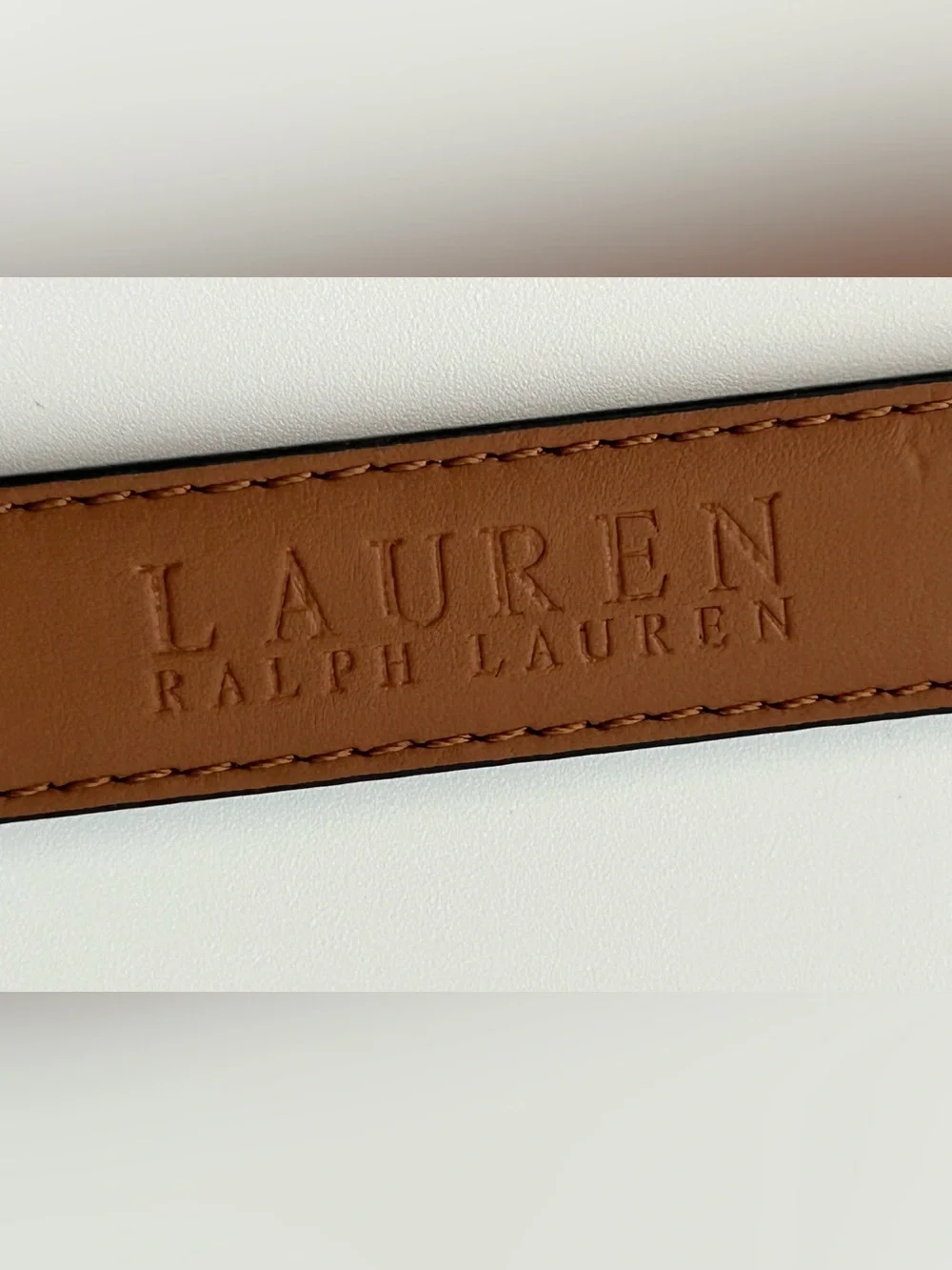 VTG Lauren Ralph Lauren Leather Belt Black Alligator Embossed .75” 3/4” Skinny